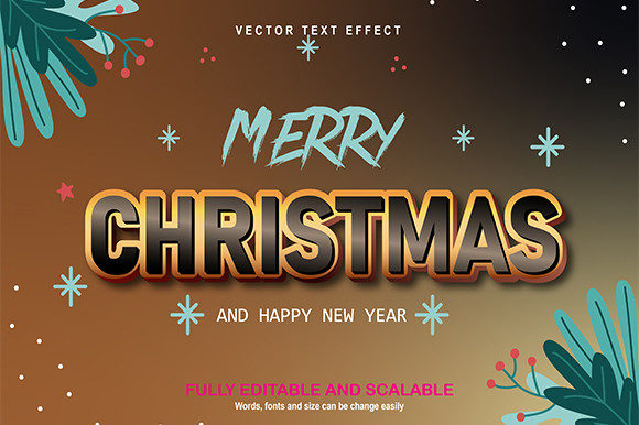 Christmas Editable Text Effect: Festive 3D Typography for Designers