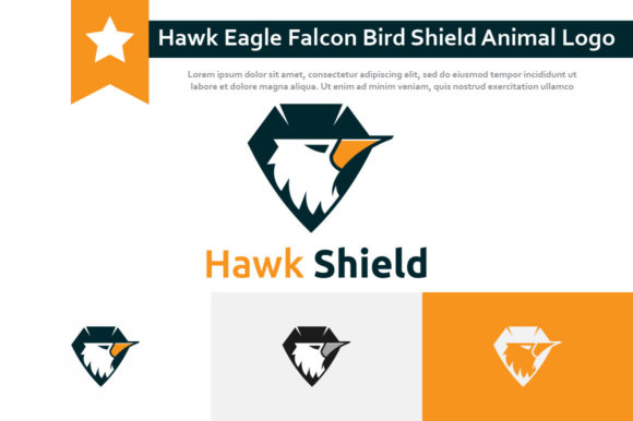 Commanding Brand Presence: The Hawk Eagle Falcon Shield Logo