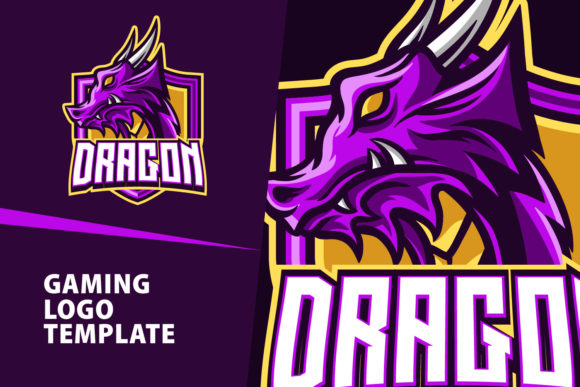 Purple Dragon Mascot Gaming Logo: A Bold Design for Streamers