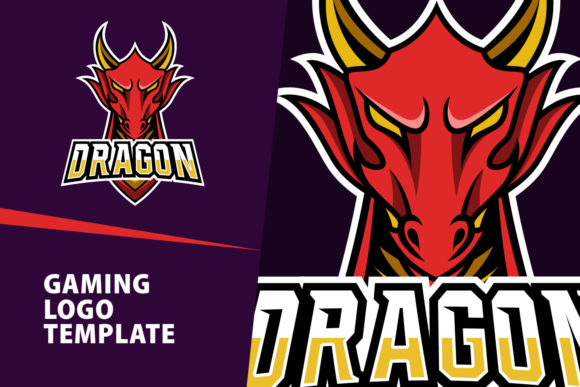 Unleash Your Brand: Dragon Mascot Gaming Logo Design